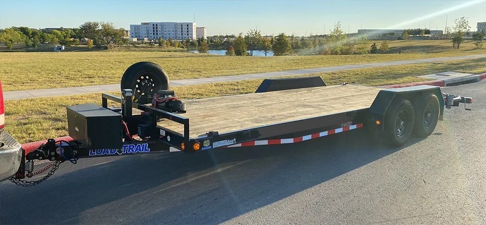 Car hauler trailer rental in Austin TX - Load Trail 20ft flatbed trailer